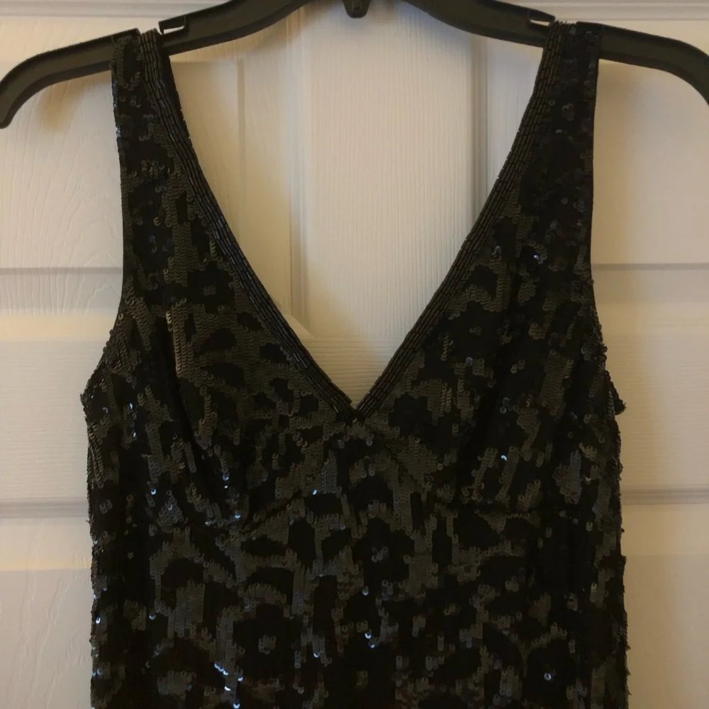 Sequin Mini Dress cocktail beaded v neck sleeveless party sexy prom wedding - Picture 7 of 15